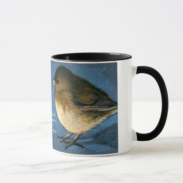Two Birds Facing: Coffee, Conversation, Friendship Mug (Right)