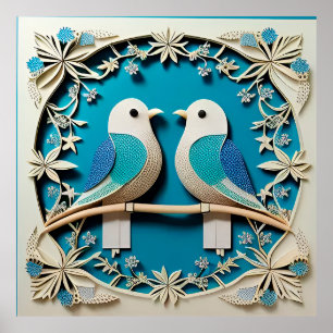 🌸 Two Birds Floral Wall Art Gift Idea 🎁