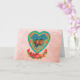 Two Birds in a Heart Valentine Card