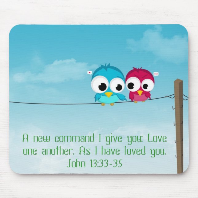 Two Birds on A Wire Mouse Mat (Front)