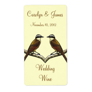 Two Birds On Snowy Branch: Wedding Wine: Art