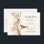 Two Birds Save The Date Card<br><div class="desc">A beautiful, watercolor design featuring a branch with white blooms and two birds. (Image by pikisuperstar of Freepik.com). The card is easy to customise with your wording, font and font colour. Not exactly what you're looking for? All our products can be custom designed to meet your needs at no extra...</div>