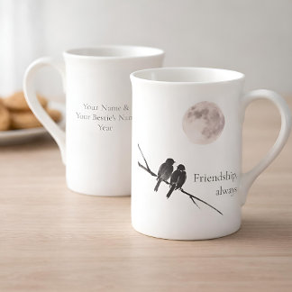 Two Birds Sumi-E | Friendship, Always | Galentines Bone China Mug