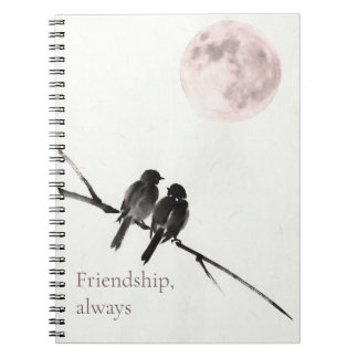 Two Birds Sumi-E | Friendship, Always | Notebook