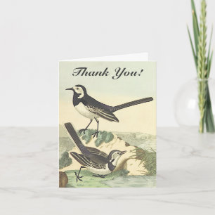 Two Birds, Vintage Look, "Thank You!" Card