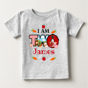 TWO Birthday Farm Animal   Barnyard Birthday Baby T-Shirt