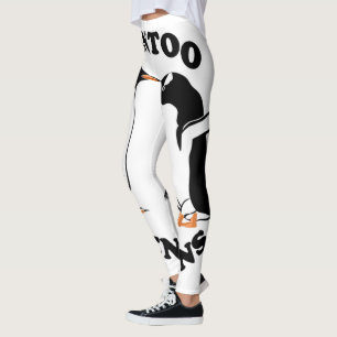Two black and white Gentoo Penguins Leggings