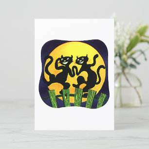 Two Black Cats Invitation