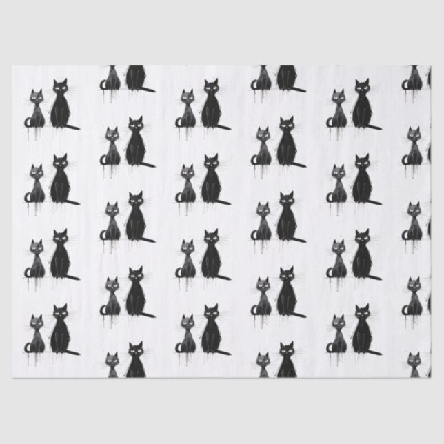 Two Black Cats Tissue Paper (Front)
