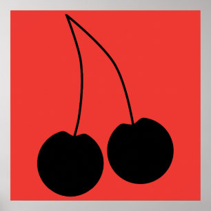 Two Black Cherries. Poster