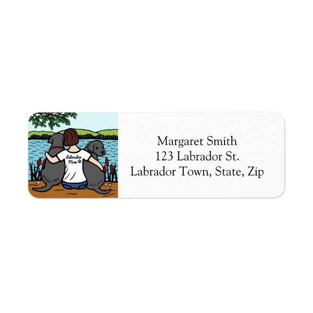 Two Black Labradors and Mum (Front)