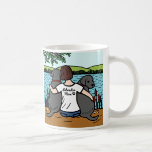 Two Black Labradors and Mum Coffee Mug