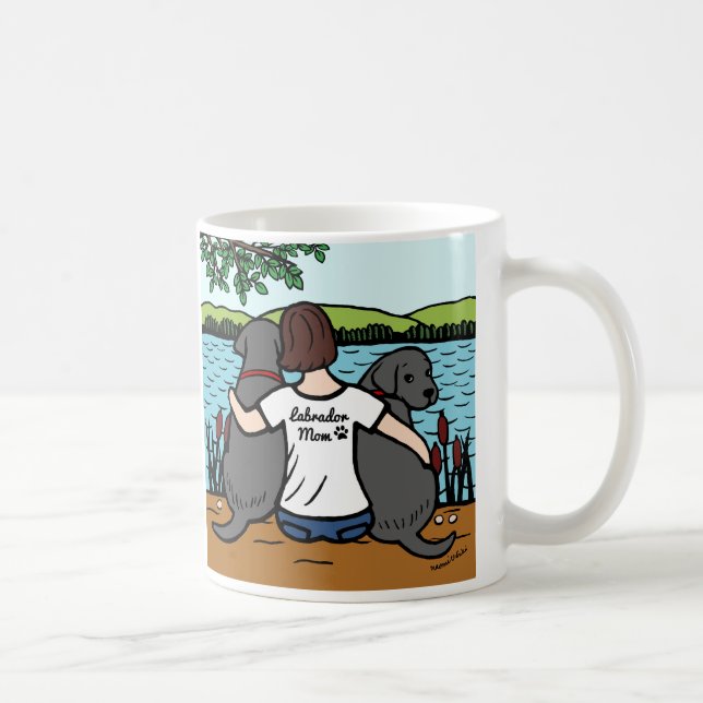 Two Black Labradors and Mum Coffee Mug (Right)
