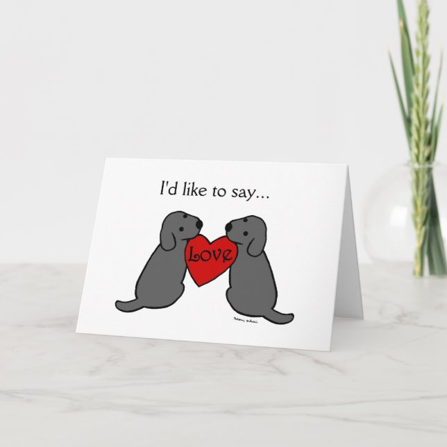 Two Black Labradors with Love Thank You (Front)