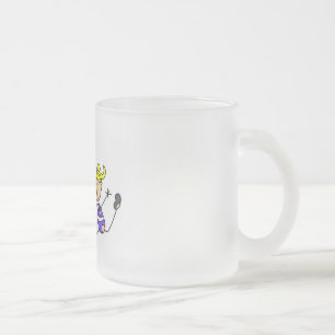Two Blonde Girl Gymnast Tshirts and Gifts Frosted Glass Coffee Mug