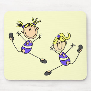 Two Blonde Girl Gymnast Tshirts and Gifts Mouse Mat