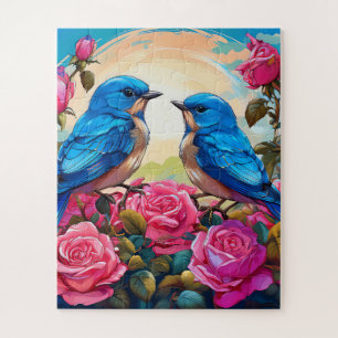 Two blue birds çhildren's jigsaw puzzle