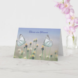 Two Blue Butterflies Twin Loss Sympathy  Card