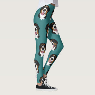 Two Blue Eyed Bernese Mountain Dog Leggings