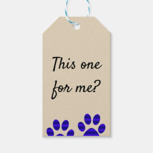 Two Blue Gradient Paw Prints Gift Tags