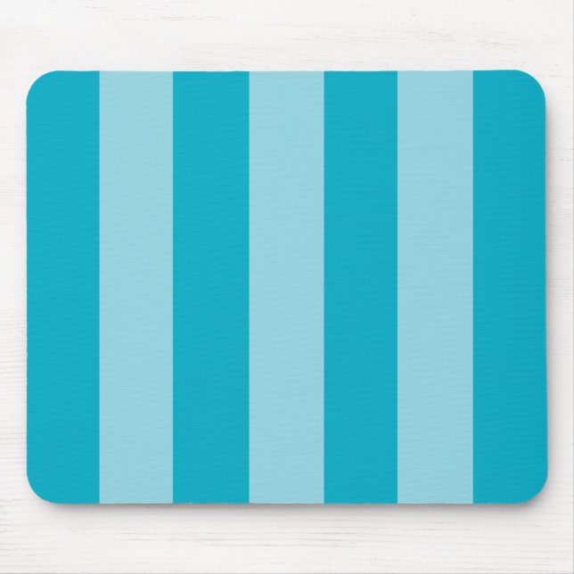 Two Blue Hues Striped  Mouse Mat (Front)