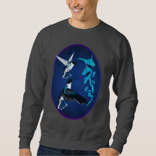 Two Blue Hummingbirds Oval Shirt