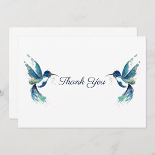 Two Blue Hummingbirds Thank You Card