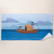 Two blue little penguins fishing