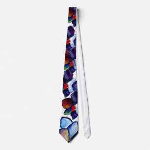 Two Blue Orchid Tie with White background