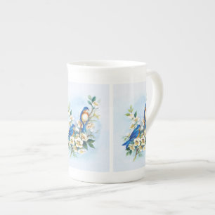 Two Bluebirds Bone China Mug