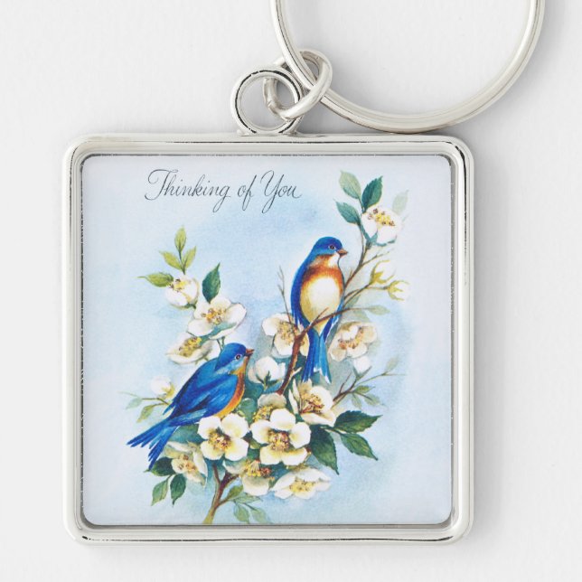 Two Bluebirds Key Ring (Front)