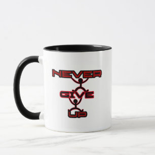 Two bodies holding letters mug
