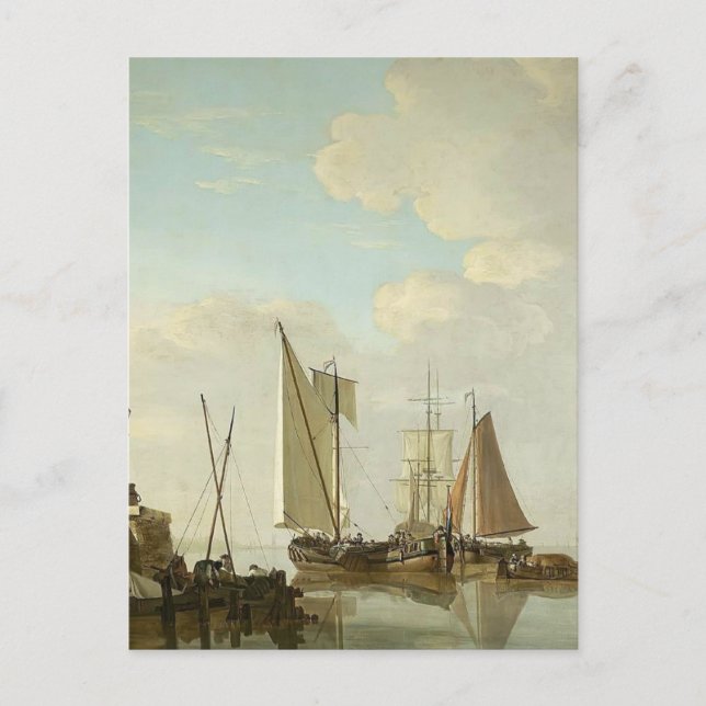 Two Boeiers and Cat under Sail by Jacob van Strij Postcard (Front)