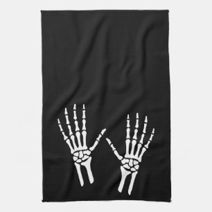 Two Bony Skeleton Hands  Tea Towel