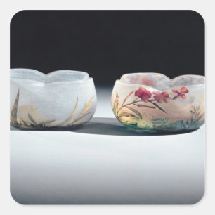 Two bowls by Daum, Nancy, France Square Sticker