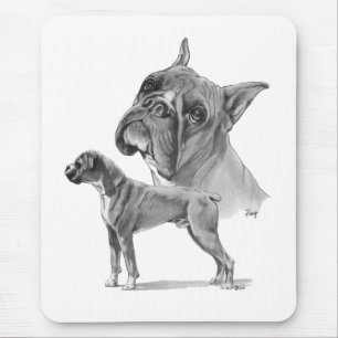Two Boxer Dogs Mouse Mat