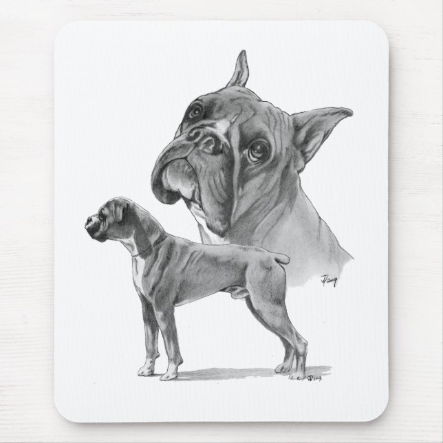 Two Boxer Dogs Mouse Mat (Front)