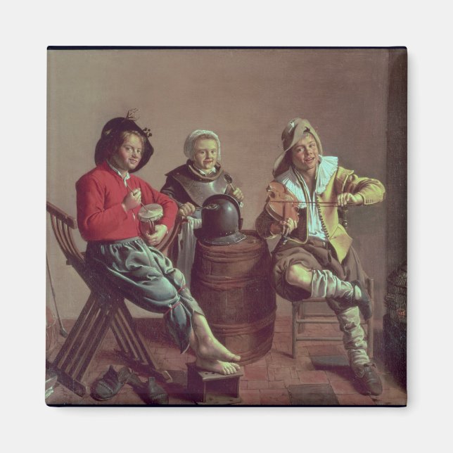 Two Boys and a Girl Making Music, 1629 Magnet (Front)