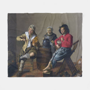 Two Boys and a Girl Making Music (Musicians) Fleece Blanket