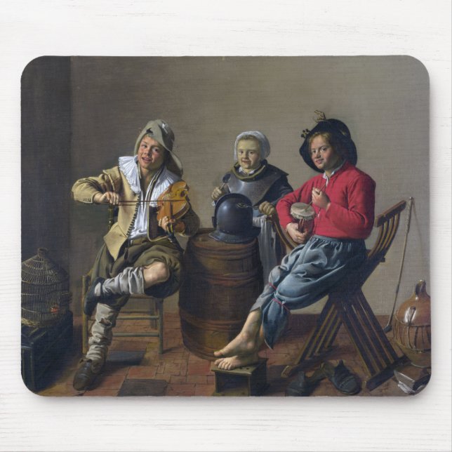 Two Boys and a Girl Making Music (Musicians) Mouse Mat (Front)