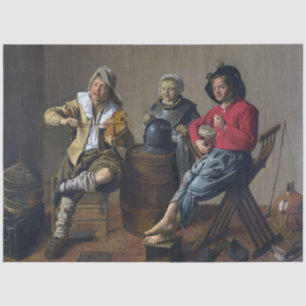 Two Boys and a Girl Making Music (Musicians) Tissue Paper