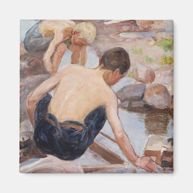 Two Boys On The Shore, Pekka Halonen  Magnet (Front)