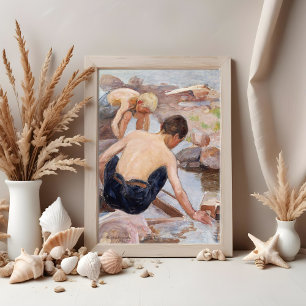 Two Boys On The Shore, Pekka Halonen  Poster