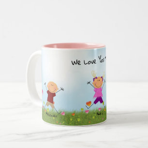 Two Boys One Girl Stick Kids Mother's Day Mug