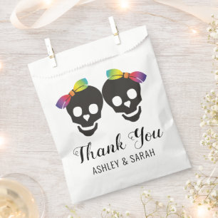 Two brides and confetti Thank You lesbian wedding Favour Bags