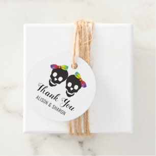 Two brides and confetti Thank You lesbian wedding Favour Tags