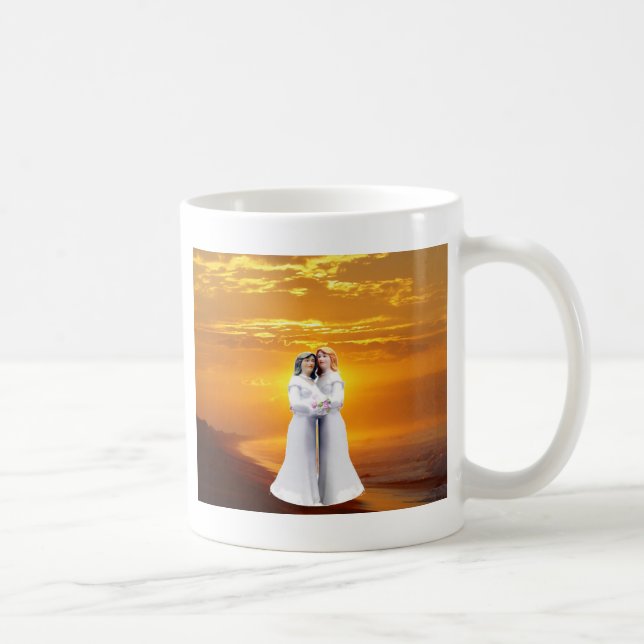 Two Brides at Sunset Coffee Mug (Right)