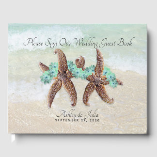 Two Brides Beach Themed Wedding Guest Book