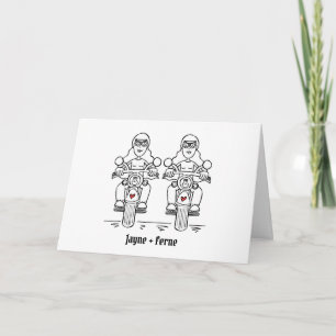 Two Brides Biker Motorcycle Wedding Card