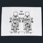 Two Brides Biker Motorcycle Wedding Large Gift Bag<br><div class="desc">Biker motorcycle wedding gift bag.
Wording can be edited if you would like to change the font. You can also change the font size and placement.</div>